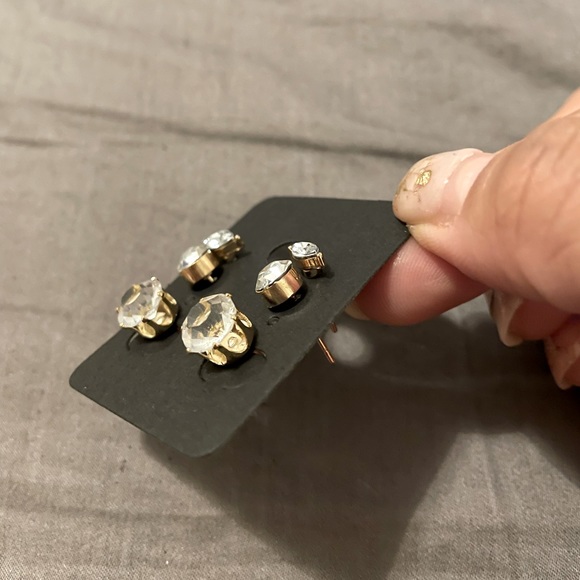 3-pairs sparkle studs earrings set - Picture 3 of 3